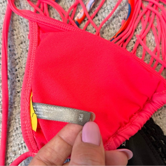 LA Hearts Pink and Black Bikini Set XS - Picture 4 of 8